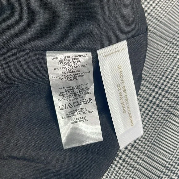 Tall Plaid Velvet Collar Long Modern Blazer Sz 14 - Picture 13 of 13